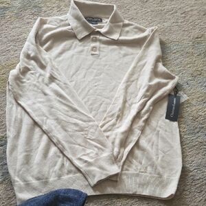 100% Extrafine Merino Wool Christian Lacroix Light Beige Men's Sweater